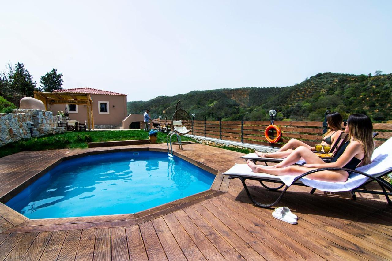 Ampelos Cretan Villa - Private Pool&Outdoor Jacuzzi Yerolákkos Exterior foto
