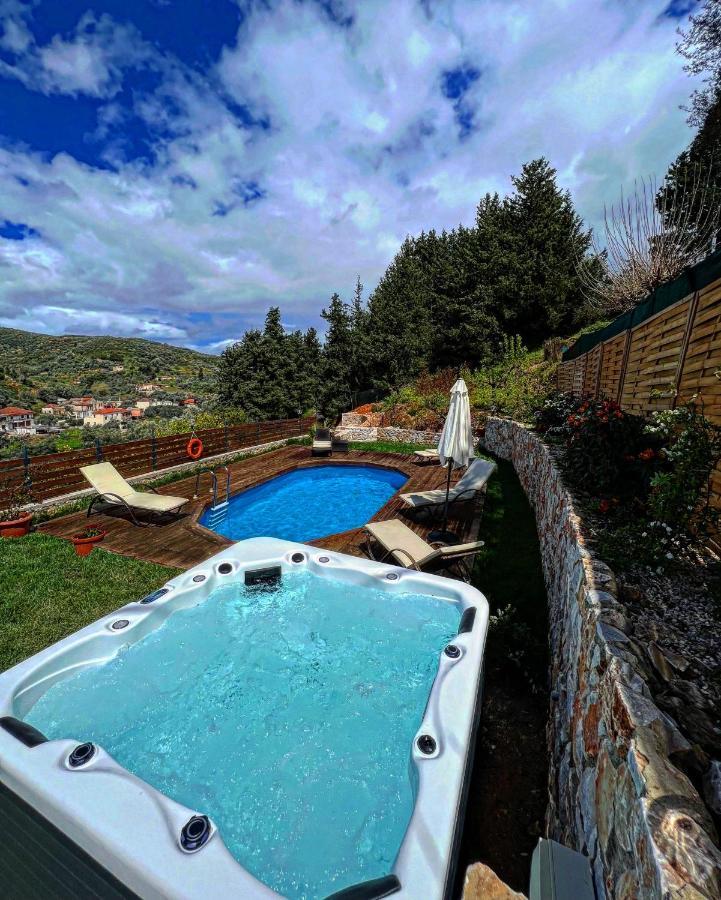Ampelos Cretan Villa - Private Pool&Outdoor Jacuzzi Yerolákkos Exterior foto